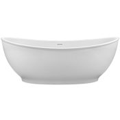 MTI Baths Willa Designer 66" Free Standing Composite Soaking Tub with Center Drain Placement and Overflow Gloss White